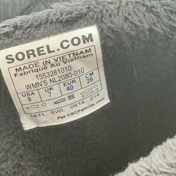 SOREL Glacy Size 9 Women's Black Suede quilted pull on Waterproof‎ Winter Boots - Picture 4 of 8